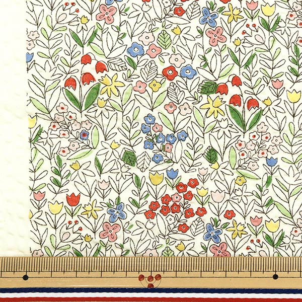 [Quantity starting from 5] Fabric "Ripple Print Floral Off-White KTS7087-A" COTTON KOBAYASHI