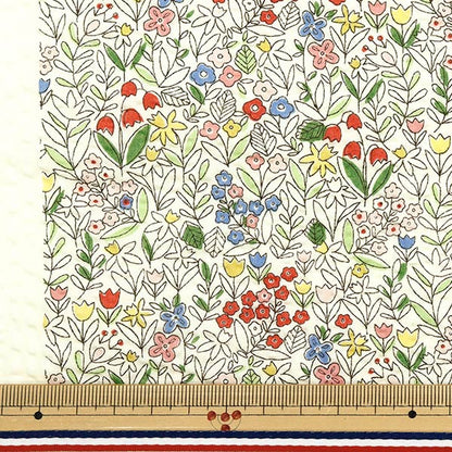 [Quantity starting from 5] Fabric "Ripple Print Floral Off-White KTS7087-A" COTTON KOBAYASHI
