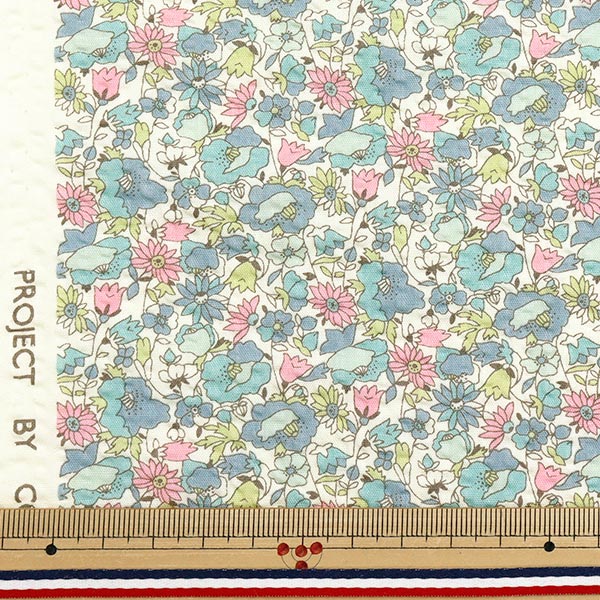 【数量5から】 生地 『リップルプリント 花柄 ライトブルー KTS7088-B』 COTTON KOBAYASHI コットンこばやし 小林繊維