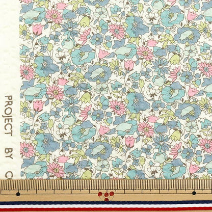 【数量5から】 生地 『リップルプリント 花柄 ライトブルー KTS7088-B』 COTTON KOBAYASHI コットンこばやし 小林繊維