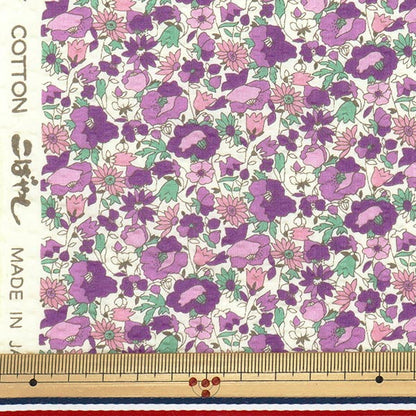 【数量5から】 生地 『リップルプリント 花柄 パープル KTS7088-D』 COTTON KOBAYASHI コットンこばやし 小林繊維