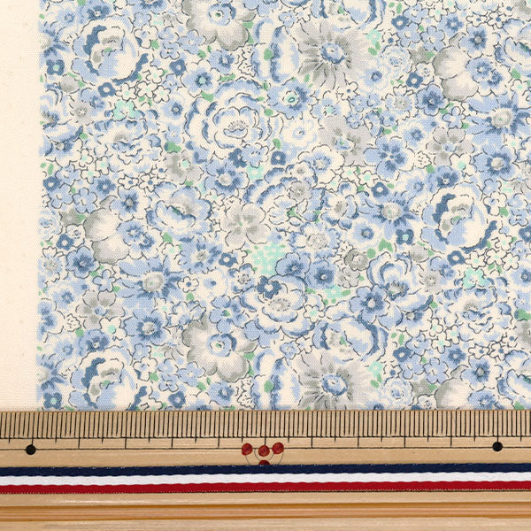 [Quantity starting from 5] Fabric "Broad Small Flower Pattern Blue KTS7104-B" COTTON KOBAYASHI