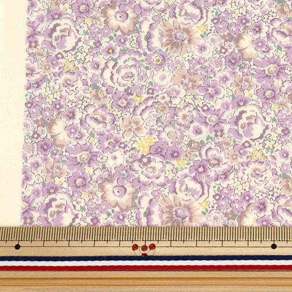 [Quantity starting from 5] Fabric "Broad Small Floral Purple KTS7104-E" COTTON KOBAYASHI