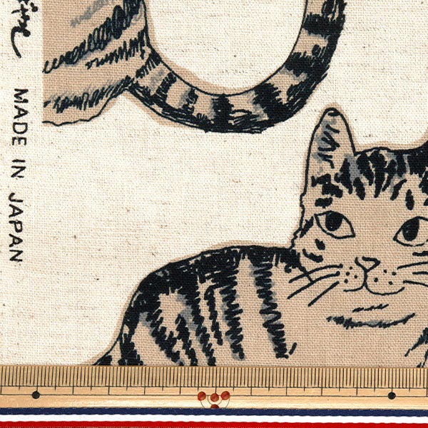 [Quantity starting from 5] Fabric "Cotton Linen Canvas Cat Beige KTS7110-A" COTTON KOBAYASHI