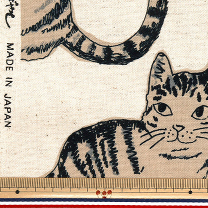 [Quantity starting from 5] Fabric "Cotton Linen Canvas Cat Beige KTS7110-A" COTTON KOBAYASHI