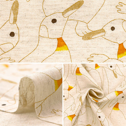 [Quantity starting from 5] Fabric "Cotton and linen"Sheeting Dense Penguin Shiro x Yellow KTS7116-A" COTTON KOBAYASHI