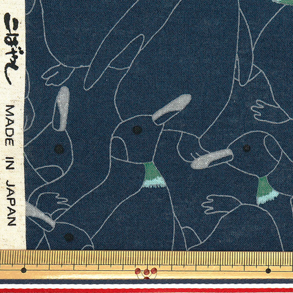 [Quantity starting from 5] Fabric "Cotton and linen"Sheeting Dense Penguin Navy KTS7116-D" COTTON KOBAYASHI