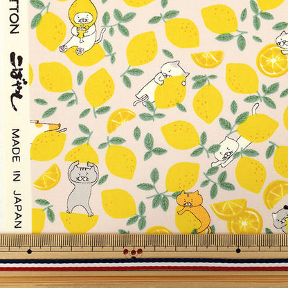 [Quantity starting from 5] Fabric "Broad Lemon Cat Pink KTS7121-B" COTTON KOBAYASHI