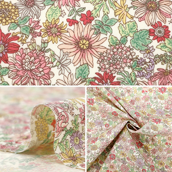 [Quantity starting from 5] Fabric "Broad Small Flower Pattern Pink KTS7123-A" COTTON KOBAYASHI