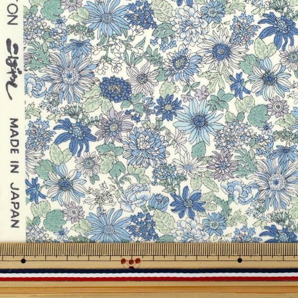 [Quantity starting from 5] Fabric "Broad Small Flower Pattern Blue KTS7123-B" COTTON KOBAYASHI