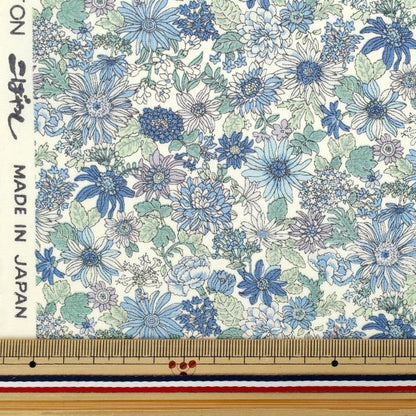 [Quantity starting from 5] Fabric "Broad Small Flower Pattern Blue KTS7123-B" COTTON KOBAYASHI