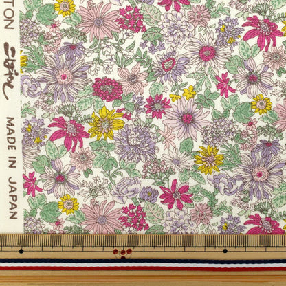 [Quantity starting from 5] Fabric "Broad Small Floral Purple KTS7123-D" COTTON KOBAYASHI