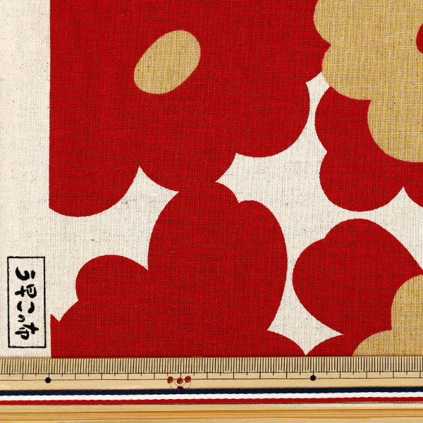 [Quantity from 5] Fabric “Uhayako Cloth Cotton Linen Canvas Marmalade Kinari x Red UP5965-B" COTTON KOBAYASHI
