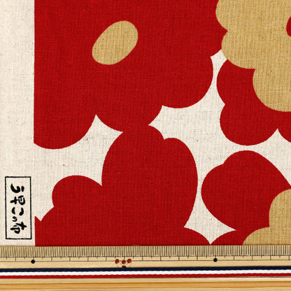 [Quantity from 5] Fabric “Uhayako Cloth Cotton Linen Canvas Marmalade Kinari x Red UP5965-B" COTTON KOBAYASHI