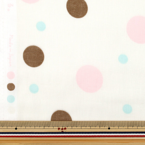 [Quantity from 5] Fabric 『double gauze Marumaru no Maru Chocolate Mint DMA-CMT"
