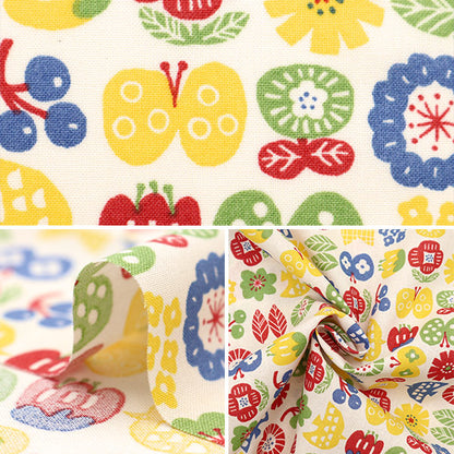 [From quantity 5] Fabric 『Sheeting Pygmy World Flower Bird AP35901-2A"
