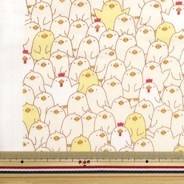 [From quantity 5] Fabric 『double gauze Animal Chick AP35413-2A"