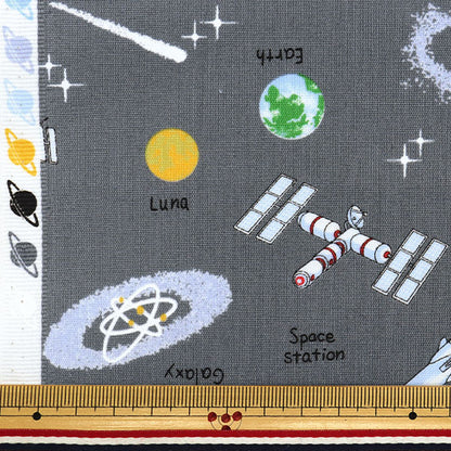 【数量5から】 生地 『スケア プリント 宇宙 グレー SP2411-13B』