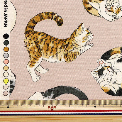 [From quantity 5] Fabric 『Oxford Animal Nyan Monite Pink AP45806-2B"