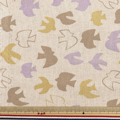 [From quantity 5] Fabric "Cotton hemp canvas Nordic Bird Brown AP4740-1D"