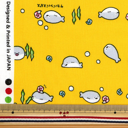 [Quantity starting from 5] Fabric 『Sheeting Little Animal World Sakaban Baspis Yellow AP51105-3B"