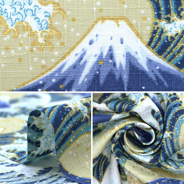 [数量从5开始] 织物 “ Dobby Wave Splash Kinari X Blue AP51903-A"