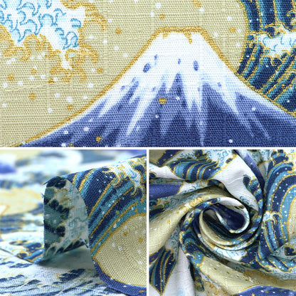 [数量从5开始] 织物 “ Dobby Wave Splash Kinari X Blue AP51903-A"