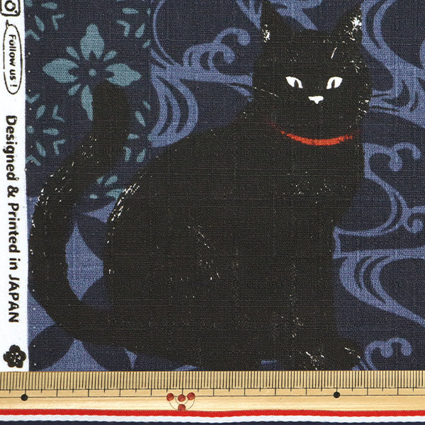 [Quantity starting from 5] Fabric "Dobby Kuroneko Blue AP51103-1D"