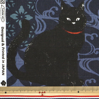 [Quantity starting from 5] Fabric "Dobby Kuroneko Blue AP51103-1D"