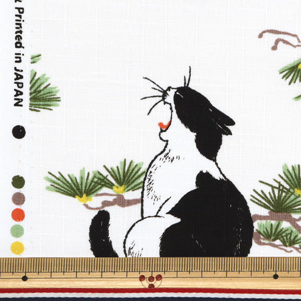 [Quantity starting from 5] Fabric "Dobby Hachiware Cat White AP51103-2A"