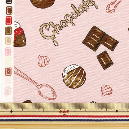 [Quantity starting from 5] Fabric 『Oxford Chocolatic Memory Chocolate Sweets Pattern Pink AP51107-1B"