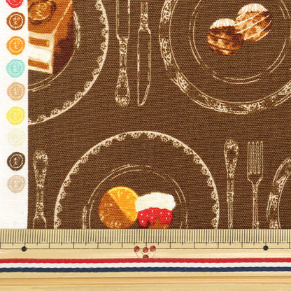 [Quantity starting from 5] Fabric 『Oxford Chocolattic Memory Cake Pattern Brown AP51107-2C"