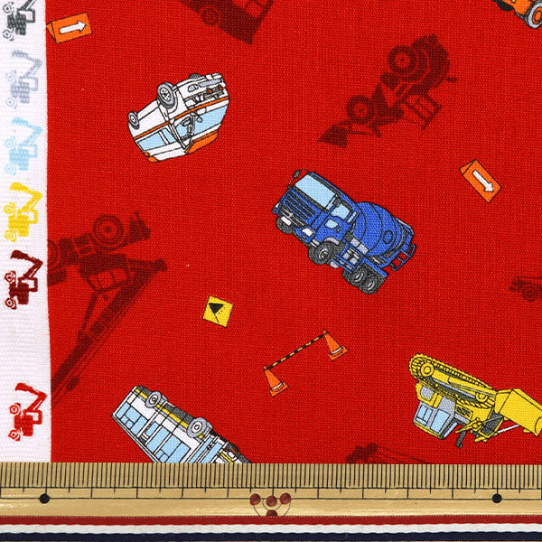 [Quantity starting from 5] Fabric "CB Print Kids Land Working Kuruma Red SP2511L-11D"