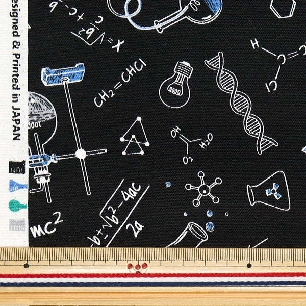 [Quantity starting from 5] Fabric 『Oxford Chemical Formula Black AP41404-E"