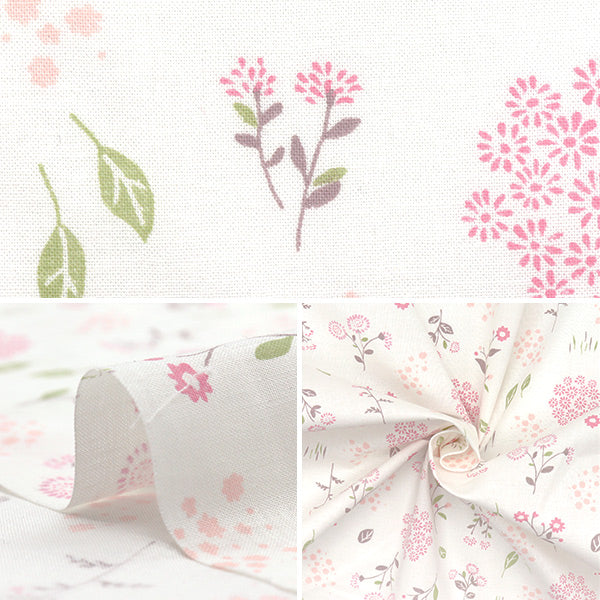 [Quantity starting from 5] Fabric 『Scare Print Botanical Flower Pink AP4750-1A"