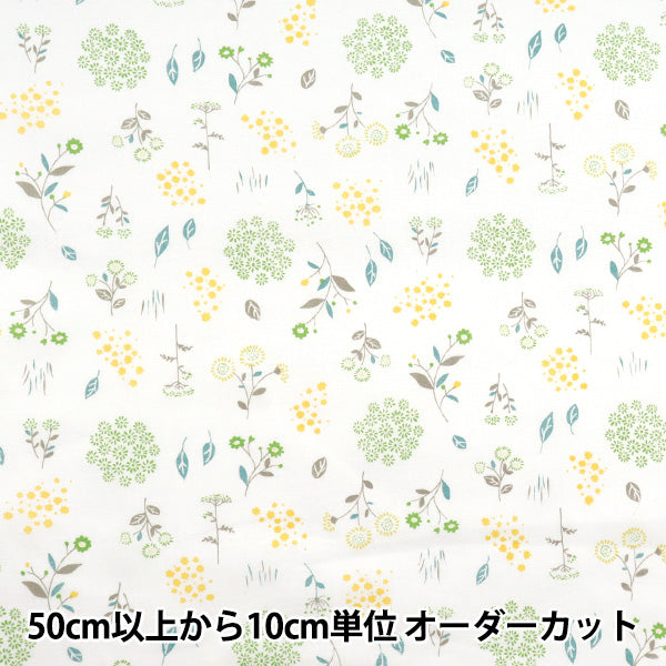 [Quantity starting from 5] Fabric 『Scare Print Botanical Flower Green AP4750-1C"
