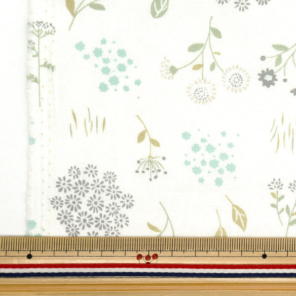 [Quantity starting from 5] Fabric 『Scare Print Botanical Flower Blue Gray AP4750-1D"