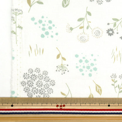 [Quantity starting from 5] Fabric 『Scare Print Botanical Flower Blue Gray AP4750-1D"