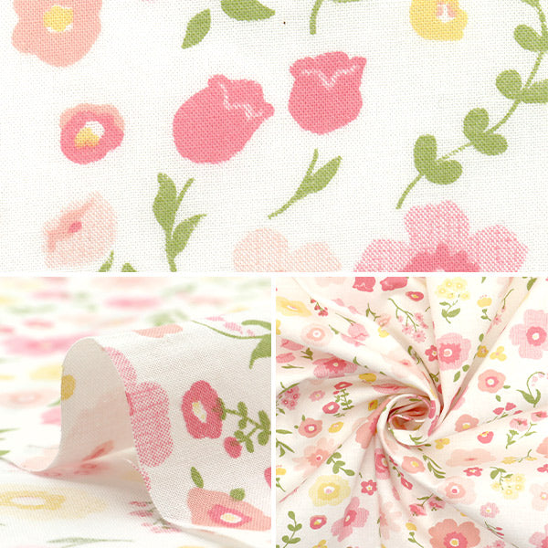 [Quantity starting from 5] Fabric 『Scare Print Botanical Flower Pink AP4750-2A"