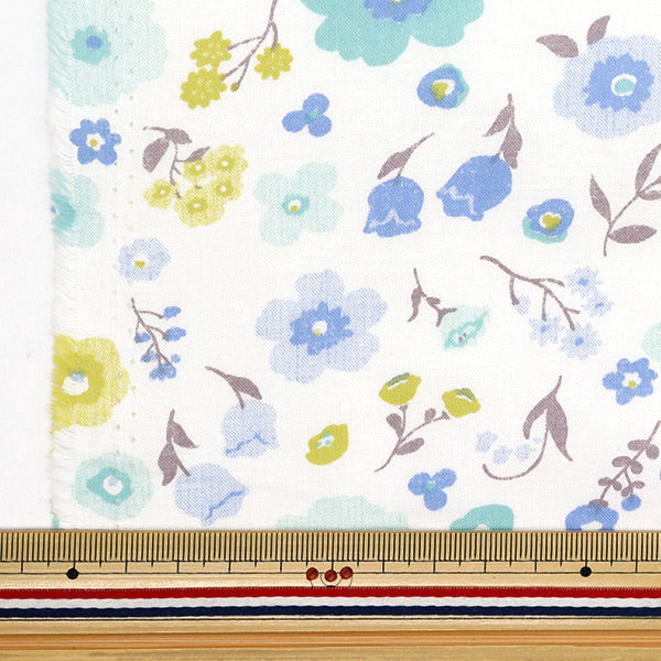 [Quantity starting from 5] Fabric 『Scare Print Botanical Flower Blue AP4750-2B"