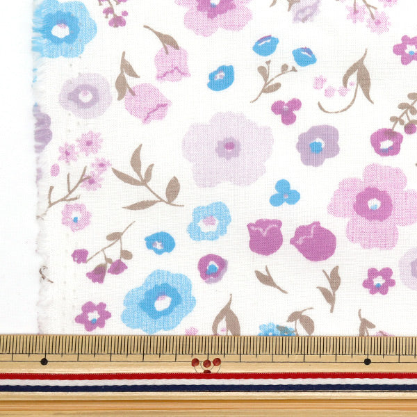 [Quantity starting from 5] Fabric 『Scare Print Botanical Flower Purple AP4750-2C"