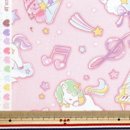 [Quantity starting from 5] Fabric 『Oxford Vanilla Pop Unicorn Melody Pink AP51203-1B"
