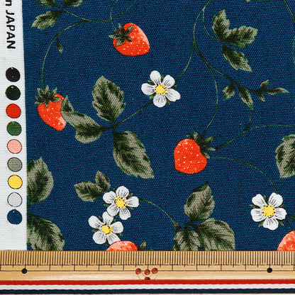 [Quantity starting from 5] Fabric 『Oxford Essential Garden Strawberry Navy AP51801-2D"