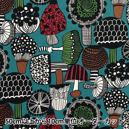 [Quantity starting from 5] Fabric "Cotton Linen Canvas Nordic Pattern Blue Green AP51901-2B"