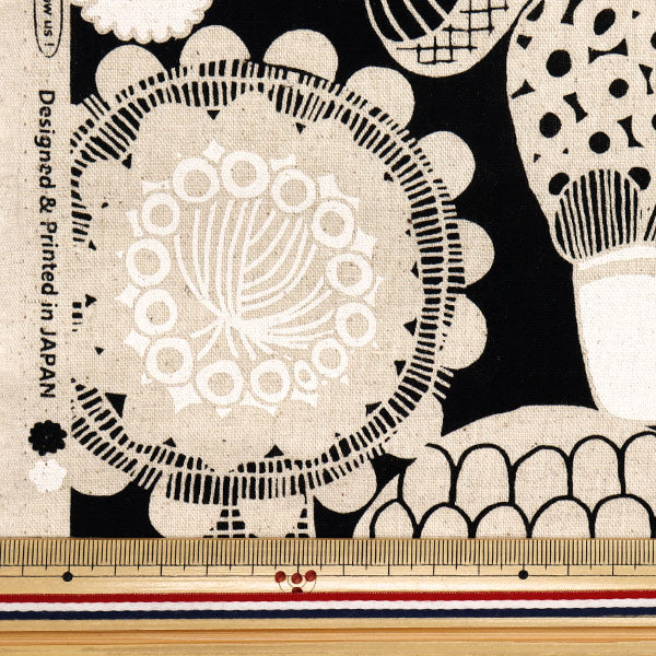 [Quantity starting from 5] Fabric "Cotton Linen Canvas Nordic Pattern Black x Kinari AP51901-2F"
