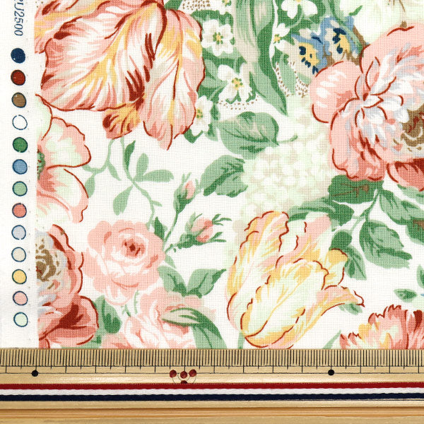 [Quantity starting from 5] Fabric 『Sheeting Lulu Bouquet Euphoria Ivory RU2500-11A" Quilt Gate Quilt Gate