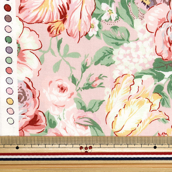 [Quantity starting from 5] Fabric 『Sheeting Lulu Bouquet Euphoria Pink RU2500-11B" Quilt Gate Quilt Gate