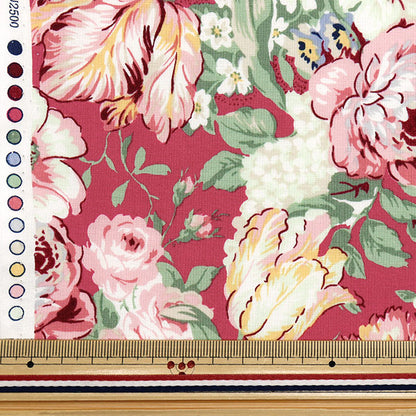 [Quantity starting from 5] Fabric 『Sheeting Lulu Bouquet Euphoria Red RU2500-11E" Quilt Gate Quilt Gate