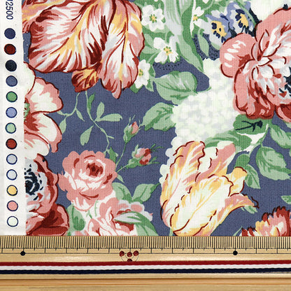 [Quantity starting from 5] Fabric 『Sheeting Lulu Bouquet Euphoria Blue RU2500-11F" Quilt Gate Quilt Gate