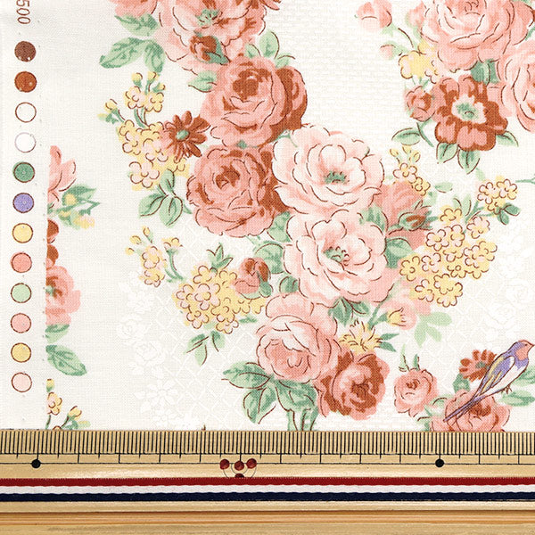 【数量5から】 生地 『シーチング ルルブーケ ユーフォリア アイボリー RU2500-12A』 Quilt Gate キルトゲイト